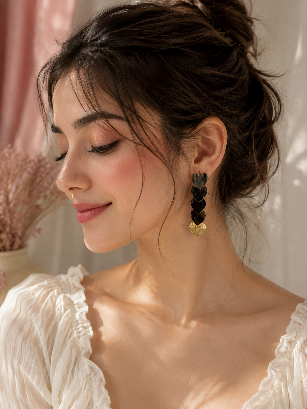 Golden Heartfall Earrings