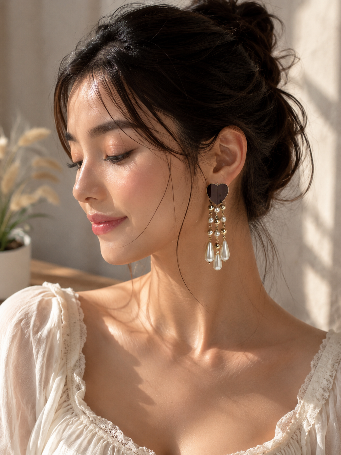 Pearl Heartfall Earrings