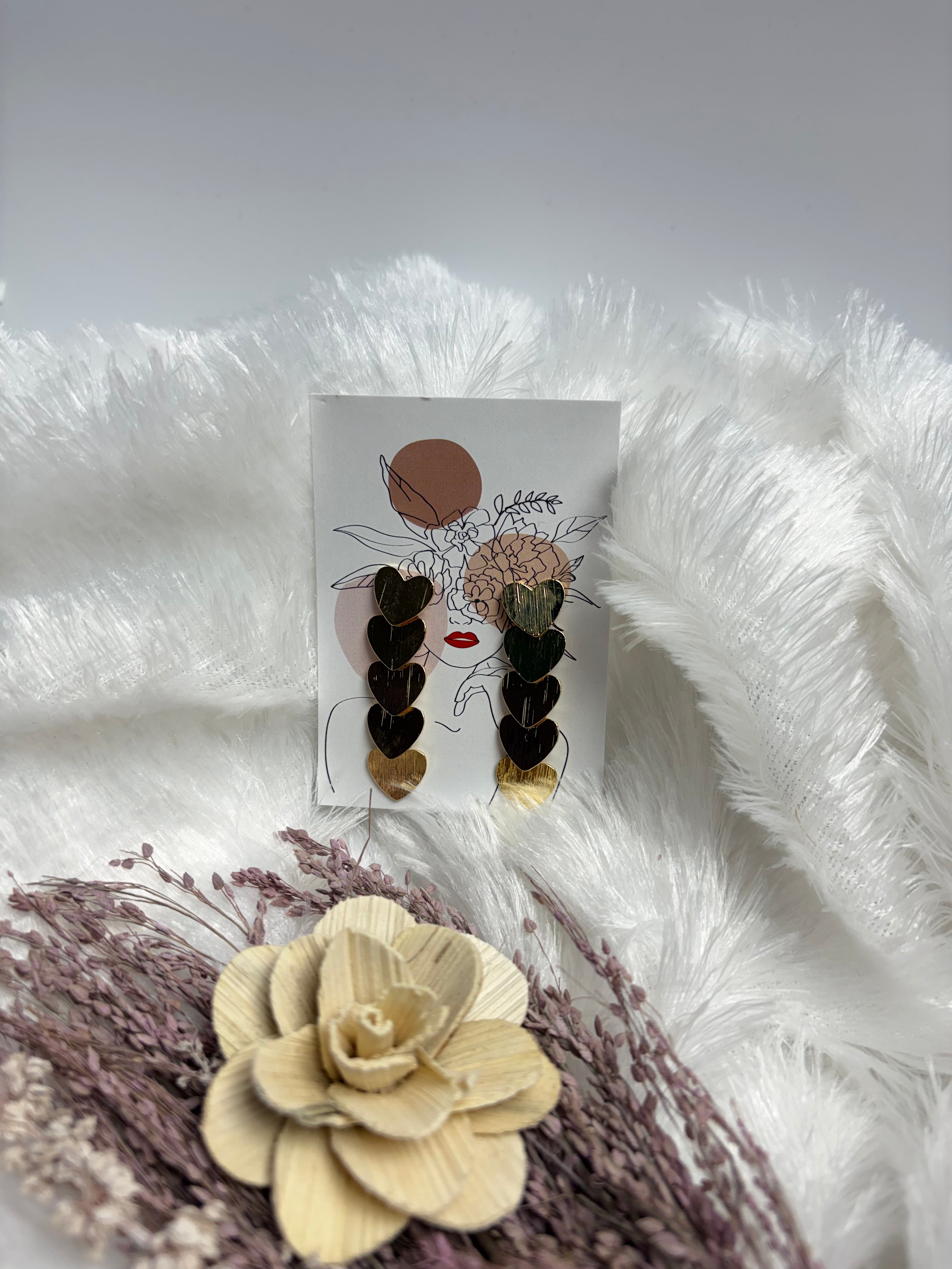 Golden Heartfall Earrings