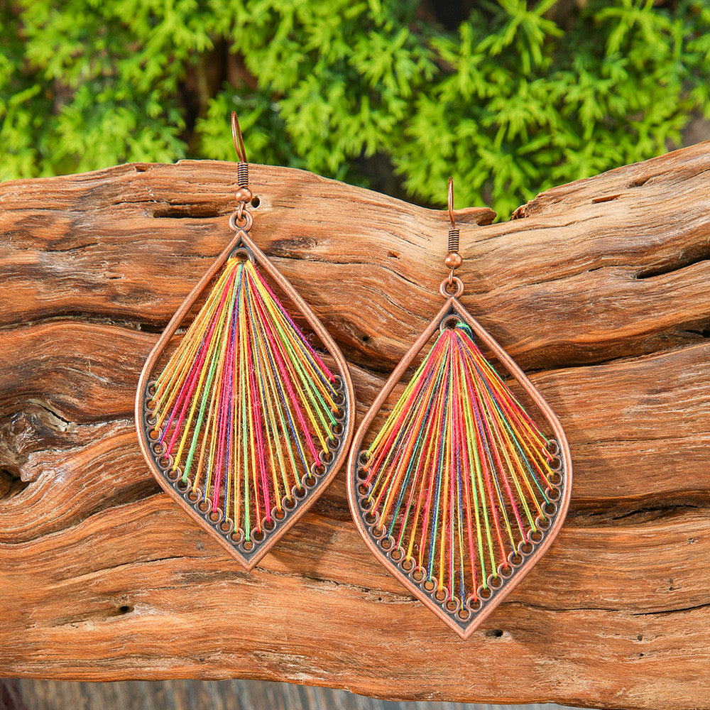 Rainbow Thread Earrings