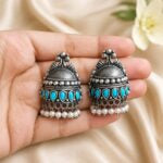 Turquoise Taj Jhumkas