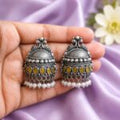 Turquoise Taj Jhumkas